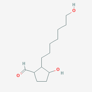 molecular formula C13H24O3 B8593338 3-Hydroxy-2-(7-hydroxyheptyl)cyclopentane-1-carbaldehyde CAS No. 33782-51-3
