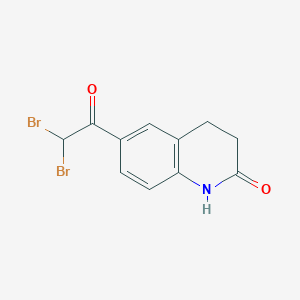 molecular formula C11H9Br2NO2 B8593357 6-(Dibromoacetyl)-3,4-dihydroquinolin-2(1H)-one CAS No. 70639-83-7