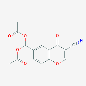 (3-Cyano-4-oxo-4H-1-benzopyran-6-yl)methylene diacetate
