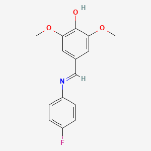 4-[(4-Fluoroanilino)methylidene]-2,6-dimethoxycyclohexa-2,5-dien-1-one