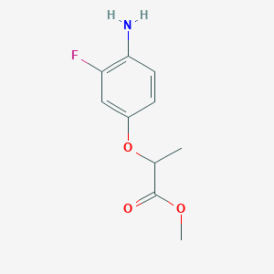 molecular formula C10H12FNO3 B8594542 Methyl 2-(4-amino-3-fluorophenoxy)propanoate 