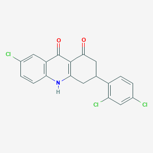 molecular formula C19H12Cl3NO2 B8594651 7-Chloro-3-[2,4-dichlorophenyl]-3,4-dihydro-1,9(2H,10H)-acridinedione 