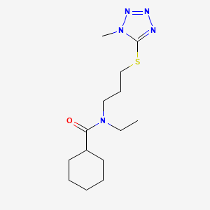 Cyclohexanecarboxamide, N-ethyl-N-(3-((1-methyl-1H-tetrazol-5-yl)thio)propyl)-