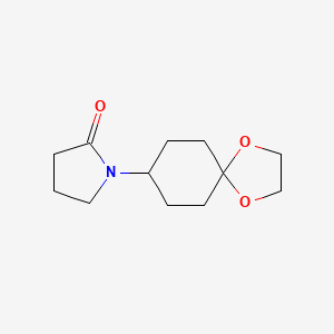 molecular formula C12H19NO3 B8594977 1-(1,4-Dioxaspiro[4.5]decan-8-yl)pyrrolidin-2-one 