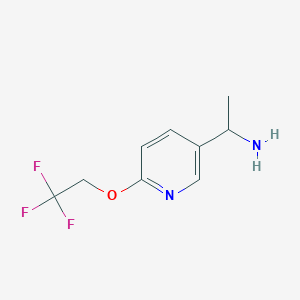 molecular formula C9H11F3N2O B8594992 3-Pyridinemethanamine, alpha-methyl-6-(2,2,2-trifluoroethoxy)- 