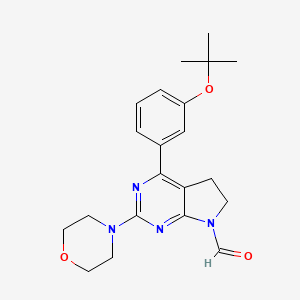 4-(3-t-Butoxy-phenyl)-2-morpholin-4-yl-5,6-dihydro-pyrrolo[2,3-d]pyrimidin-7-carbaldehyde