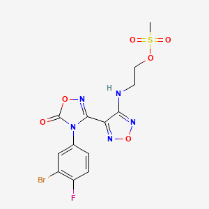 2-(4-(4-(3-Bromo-4-fluorophenyl)-5-oxo-4,5-dihydro-1,2,4-oxadiazol-3-yl)-1,2,5-oxadiazol-3-ylamino)ethyl methanesulfonate