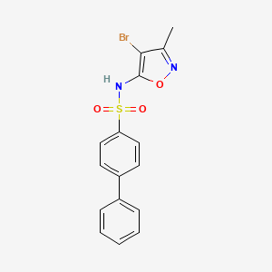 molecular formula C16H13BrN2O3S B8595143 N-(4-Bromo-3-methylisoxazol-5-yl)-[1,1'-biphenyl]-4-sulfonamide CAS No. 166963-34-4