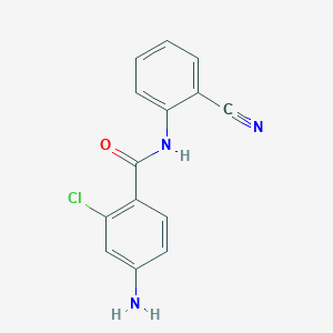 molecular formula C14H10ClN3O B8595255 N-(2-cyanophenyl)-4-amino-2-chlorobenzamide 