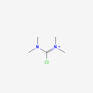molecular formula C5H12ClN2+ B8595353 [Chloro(dimethylamino)methylidene]-dimethylazanium 