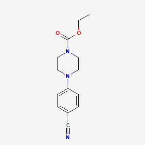 molecular formula C14H17N3O2 B8595392 Ethyl 4-(4-cyanophenyl)piperazine-1-carboxylate 