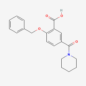molecular formula C20H21NO4 B8595679 2-phenylmethoxy-5-(piperidine-1-carbonyl)benzoic acid 