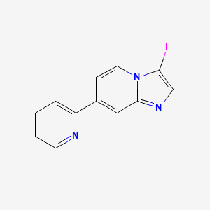 molecular formula C12H8IN3 B8595761 3-Iodo-7-pyridin-2-yl-imidazo[1,2-a]pyridine 