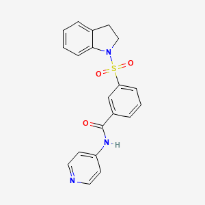 molecular formula C20H17N3O3S B8595777 3-(indolin-1-ylsulfonyl)-N-(pyridin-4-yl)benzamide 