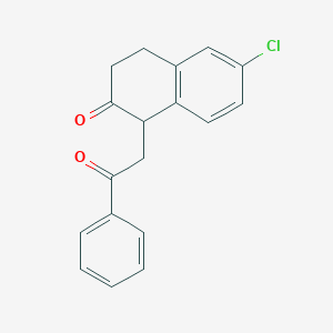 molecular formula C18H15ClO2 B8595810 2(1H)-Naphthalenone, 6-chloro-3,4-dihydro-1-(2-oxo-2-phenylethyl)- CAS No. 54669-93-1