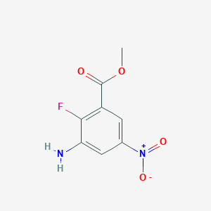 molecular formula C8H7FN2O4 B8595820 Methyl 3-amino-2-fluoro-5-nitrobenzoate 