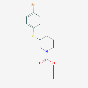 molecular formula C16H22BrNO2S B8595826 tert-Butyl 3-(4-bromophenylthio)piperidine-1-carboxylate 