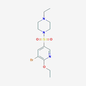 molecular formula C13H20BrN3O3S B8595886 3-Bromo-2-ethoxy-5-(4-ethylpiperazin-1-ylsulphonyl)pyridine 