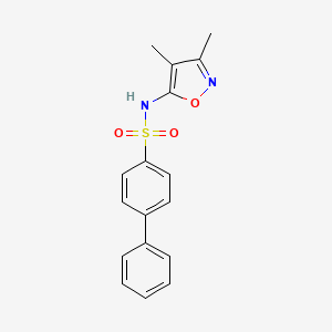 molecular formula C17H16N2O3S B8595937 N-(3,4-Dimethylisoxazol-5-yl)-[1,1'-biphenyl]-4-sulfonamide CAS No. 166963-33-3