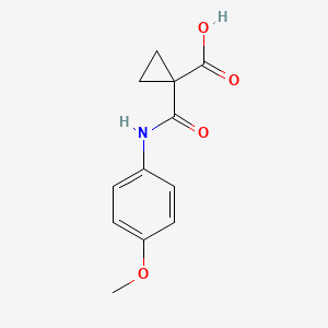 molecular formula C12H13NO4 B8596220 1-((4-Methoxyphenyl)carbamoyl)cyclopropanecarboxylic acid 