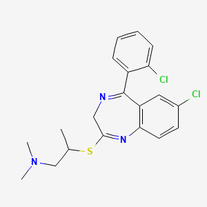 molecular formula C20H21Cl2N3S B8596270 2-{[7-Chloro-5-(2-chlorophenyl)-3H-1,4-benzodiazepin-2-yl]sulfanyl}-N,N-dimethylpropan-1-amine CAS No. 57616-63-4