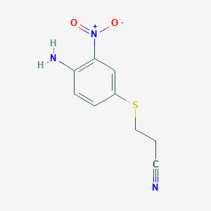 molecular formula C9H9N3O2S B8596283 3-[(4-Amino-3-nitrophenyl)sulfanyl]propanenitrile CAS No. 54029-66-2