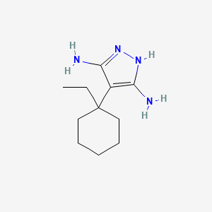 molecular formula C11H20N4 B8596285 3,5-Diamino-4-(1-ethylcyclohexyl)pyrazole 