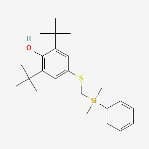 molecular formula C23H34OSSi B8596291 Phenol, 2,6-bis(1,1-dimethylethyl)-4-[[(dimethylphenylsilyl)methyl]thio]- CAS No. 139645-77-5