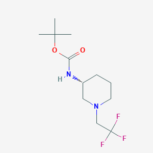 molecular formula C12H21F3N2O2 B8596294 [(R)-1-(2,2,2-trifluoro-ethyl)-piperidin-3-yl]-carbamic acid tert-butyl ester 