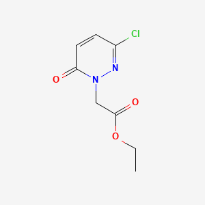 molecular formula C8H9ClN2O3 B8596302 Pyridazineacetic acid, 1-, (6H), 3-chloro-6-oxo-, ethyl ester CAS No. 71173-10-9