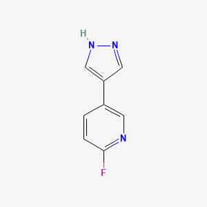 molecular formula C8H6FN3 B8596305 2-fluoro-5-(1H-pyrazol-4-yl)pyridine 