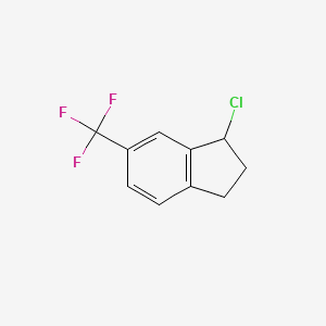 molecular formula C10H8ClF3 B8596342 1-Chloro-6-(trifluoromethyl)indane CAS No. 869725-47-3