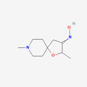 molecular formula C10H18N2O2 B8596358 N-(2,8-Dimethyl-1-oxa-8-azaspiro[4.5]decan-3-ylidene)hydroxylamine CAS No. 133382-59-9