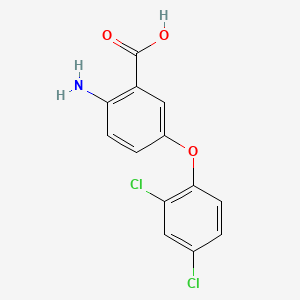 molecular formula C13H9Cl2NO3 B8596405 Benzoic acid, 2-amino-5-(2,4-dichlorophenyl)- CAS No. 59216-76-1