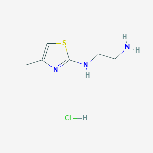 molecular formula C6H12ClN3S B8596426 N1-(4-Methyl-1,3-thiazol-2-yl)ethane-1,2-diamine hydrochloride 