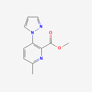 molecular formula C11H11N3O2 B8596451 methyl 6-methyl-3-pyrazol-1-ylpyridine-2-carboxylate 
