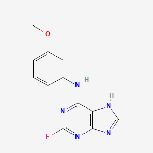 molecular formula C12H10FN5O B8596623 2-Fluoro-N-(3-methoxyphenyl)-9H-purin-6-amine CAS No. 1089014-47-0