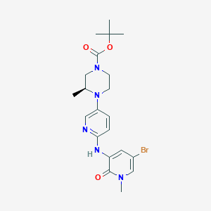 molecular formula C21H28BrN5O3 B8596660 tert-Butyl (S)-4-(6-((5-bromo-1-methyl-2-oxo-1,2-dihydropyridin-3-yl)amino)pyridin-3-yl)-3-methylpiperazine-1-carboxylate 