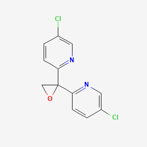 molecular formula C12H8Cl2N2O B8596767 2,2-Bis(5-chloro-pyrid-2-yl)oxirane CAS No. 89544-25-2