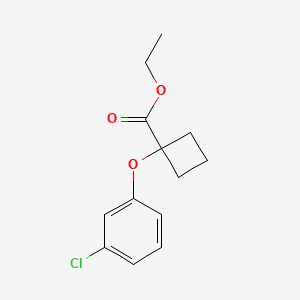 molecular formula C13H15ClO3 B8596893 Ethyl 1-(3-chlorophenoxy)cyclobutane-1-carboxylate 