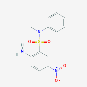 molecular formula C14H15N3O4S B085971 2-Amino-N-ethyl-5-nitro-N-phenylbenzenesulphonamide CAS No. 116-34-7