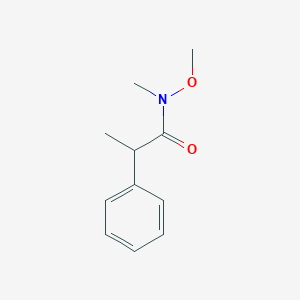 molecular formula C11H15NO2 B8597198 N-methoxy-N-methyl-2-phenylpropanamide CAS No. 339221-52-2