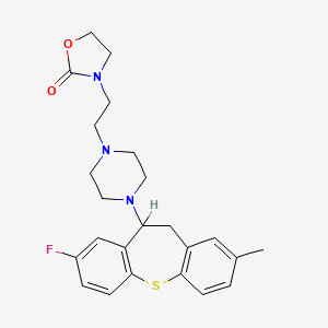 2-Oxazolidinone, 3-(2-(4-(8-fluoro-2-methyl-10,11-dihydrodibenzo(b,f)thiepin-10-yl)-1-piperazinyl)ethyl)-, (+-)-