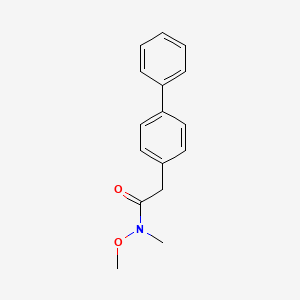 molecular formula C16H17NO2 B8597810 N-methoxy-N-methyl-4-biphenylacetamide 