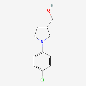 molecular formula C11H14ClNO B8597846 1-(4-Chlorophenyl)-3-hydroxymethylpyrrolidine 