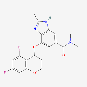 4-[(5,7-Difluoro-3,4-dihydro-2H-chromen-4-yl)oxy]-N,N,2-trimethyl-1H-benzimidazole-6-carboxamide