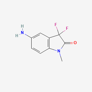 molecular formula C9H8F2N2O B8598287 5-Amino-3,3-difluoro-1-methyl-1,3-dihydro-2h-indol-2-one 
