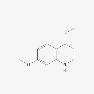 molecular formula C12H17NO B8598318 (R/S)4-Ethyl-1,2,3,4-tetrahydro-7-methoxyquinoline 