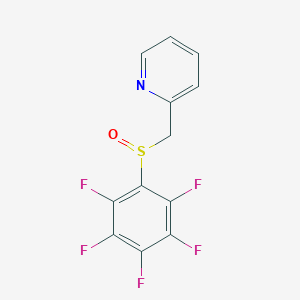 molecular formula C12H6F5NOS B8598324 2-[(2,3,4,5,6-Pentafluorobenzene-1-sulfinyl)methyl]pyridine CAS No. 81851-09-4
