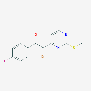 molecular formula C13H10BrFN2OS B8598339 2-Bromo-1-(4-fluorophenyl)-2-(2-methylsulfanylpyrimidin-4-yl)ethanone CAS No. 266358-16-1